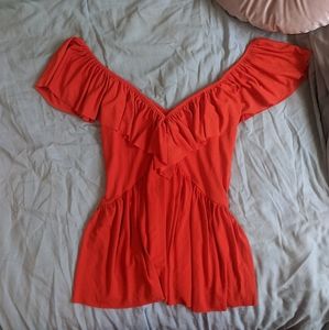 Zara off shoulder ruffle peplum top